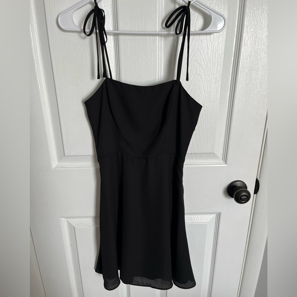 Black Skater Dress with Tie Straps